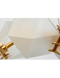 Welles Glass Long LED Chandelier Next white/gold color top view