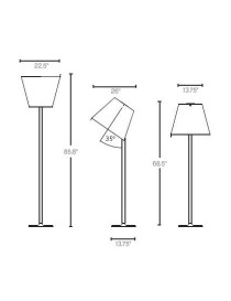 Melampo Mega floor lamp grey color with detail