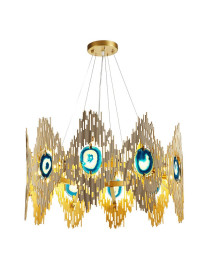 VIVRE LED Chandelier Koket gold color M front view