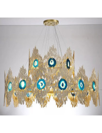 VIVRE LED 2 ring Chandelier Koket gold color front view