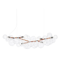 LONG BUBBLE CHANDELIER PELLE brown color front view