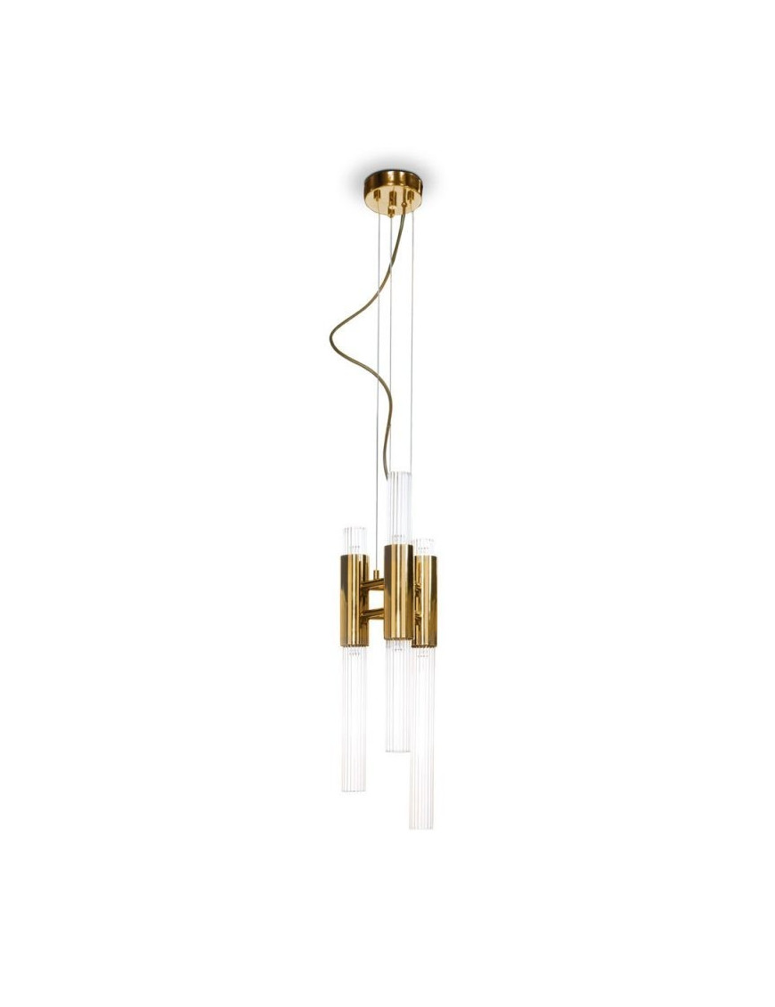 Waterfall pendant lamp Luxxu brass color front view