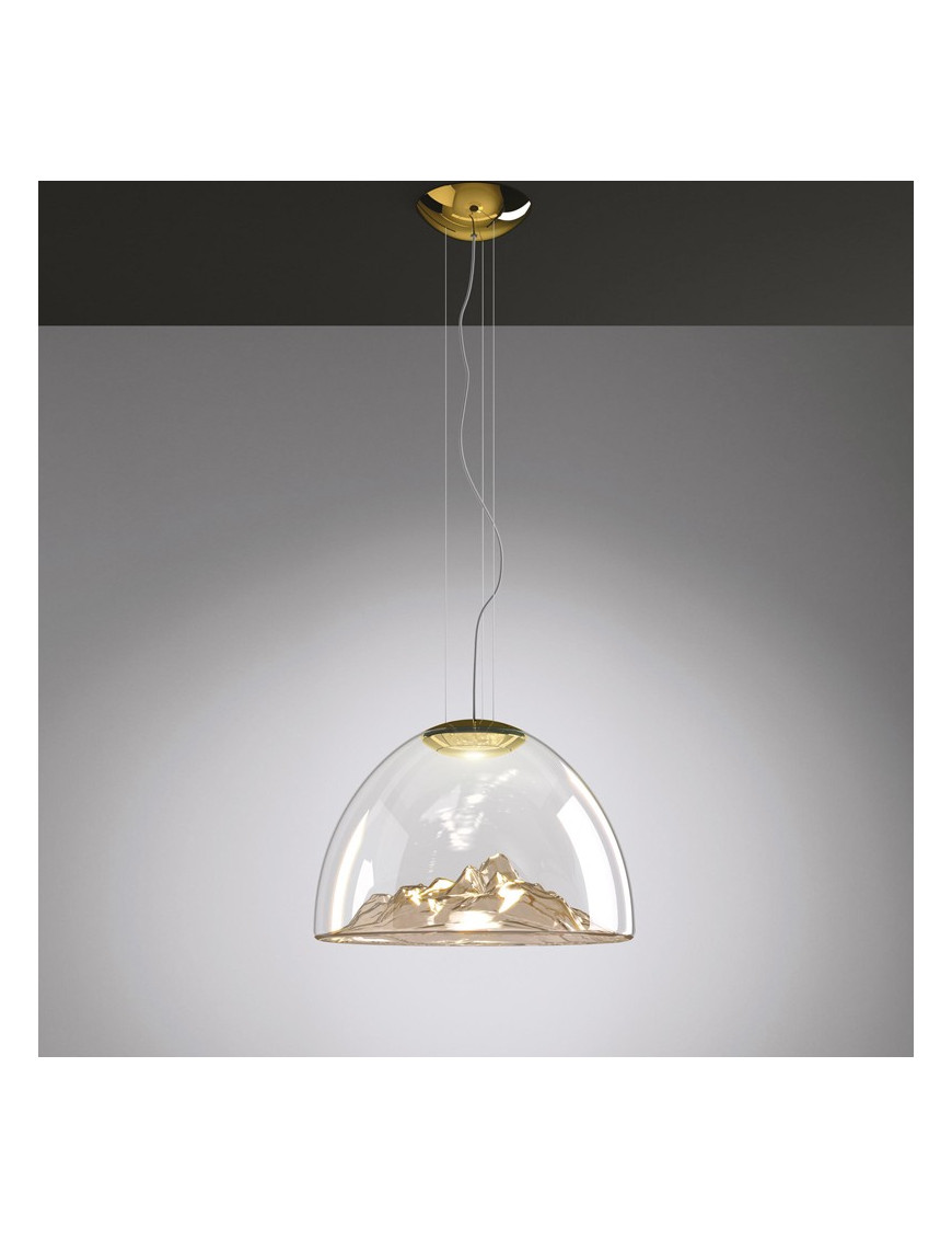 MOUNTAIN VIEW LED pendant lamp Axo gold color front view