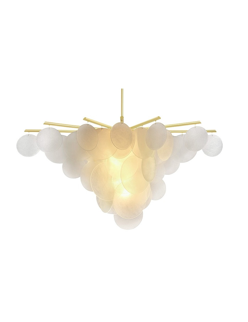 Nimbus Chandelier CTO lighting satin brass color front view