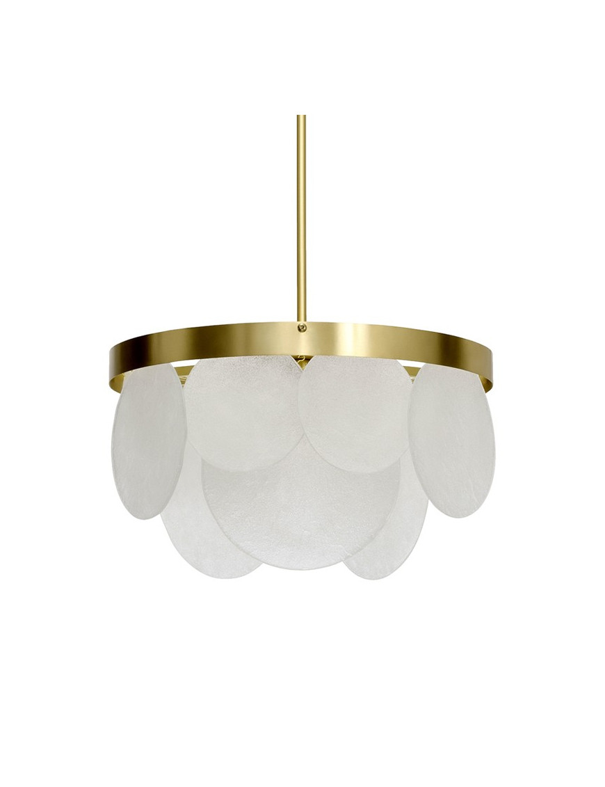 Sasha Chandelier CTO lighting satin brass color front view