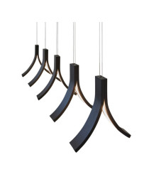 Stream LED PENDANT LAMP Catellani & Smith black color front view