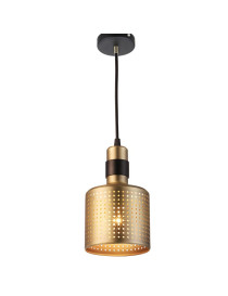 Riddle PENDANT LAMP Bert Frank brass + black color front view