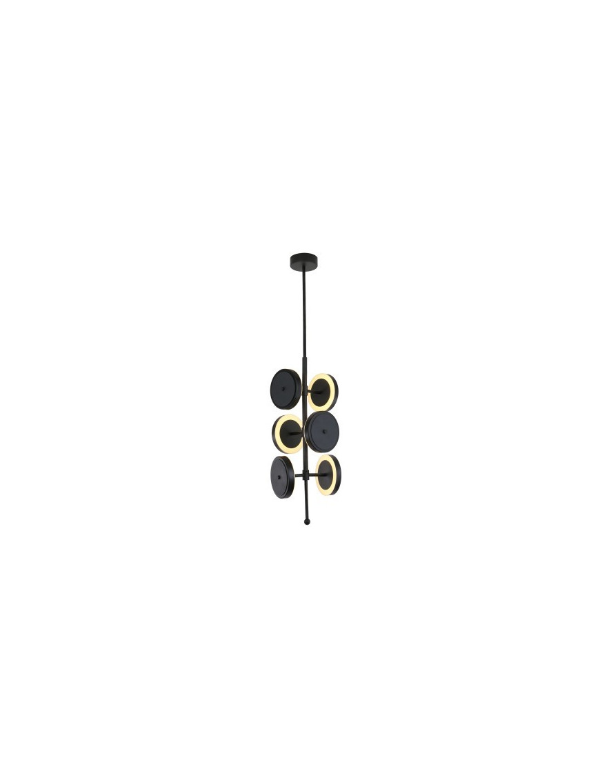 LE ROYER LED Chandelier Larose Guyon black color 6 lights front view