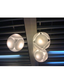 Bubble pendant lamp Foscarini yellow color in dining room