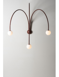 Jet Deux Wall Lamp 3 Lights Michael Anastassiades red color front view