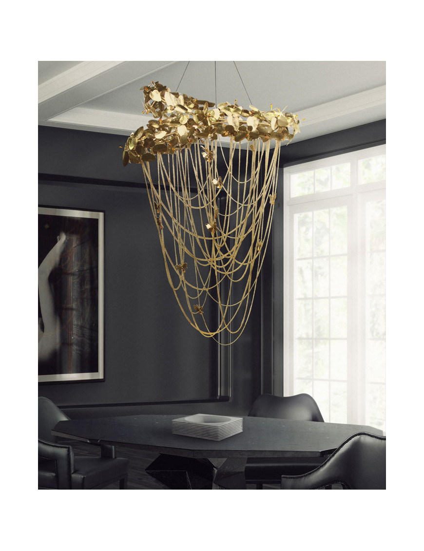 Mcqueen Chandelier Luxxu brass color side view