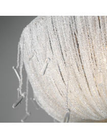 Luxury Allegra Clear Crystal Beaded Flushmount Ceiling Lamp︱Woo lighting