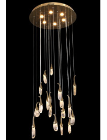 EGGPLANT QUARTZ LINEAR LED CHANDELIER