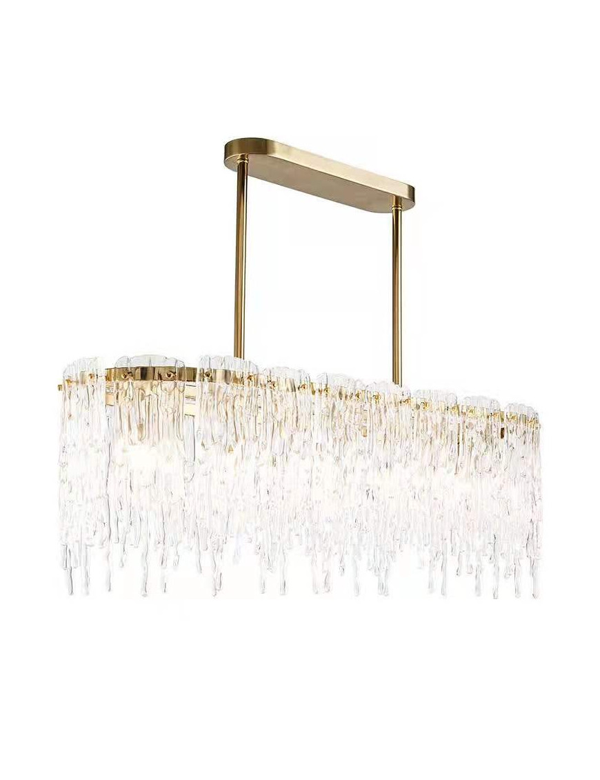 Cold Heart Ice Glass Rectangular Chandelier︱Top Luxury Woo lighting