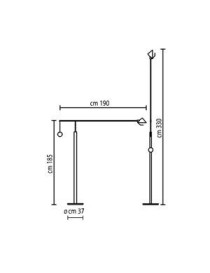 Nestore floor lamp Artemide black color with detail