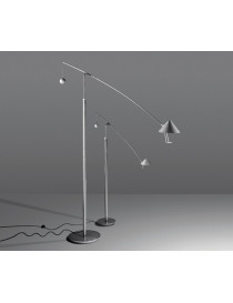 Nestore floor lamp Artemide silver color front view