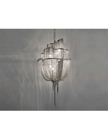 Atlantis chandelier 3 tier Terzani nickel color M front view