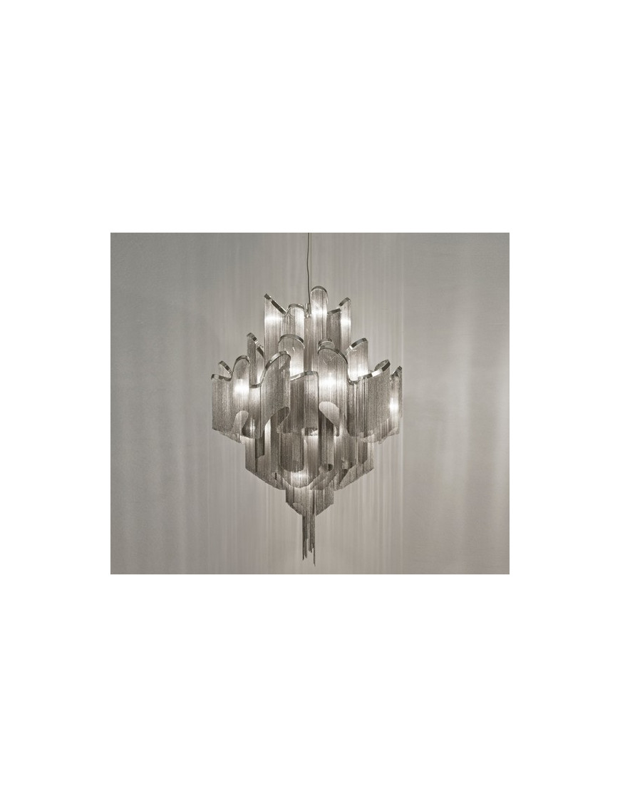 Stream Chandelier Terzani nickel color D60cm front view