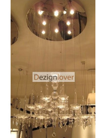 Limelight luster chandelier Facon de venise transparent color Diam 65cm back view