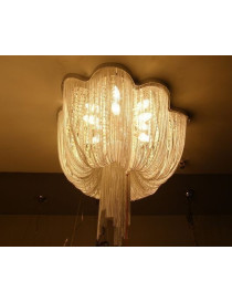 Atlantis chandelier ceiling lamp Terzani chrome color front view