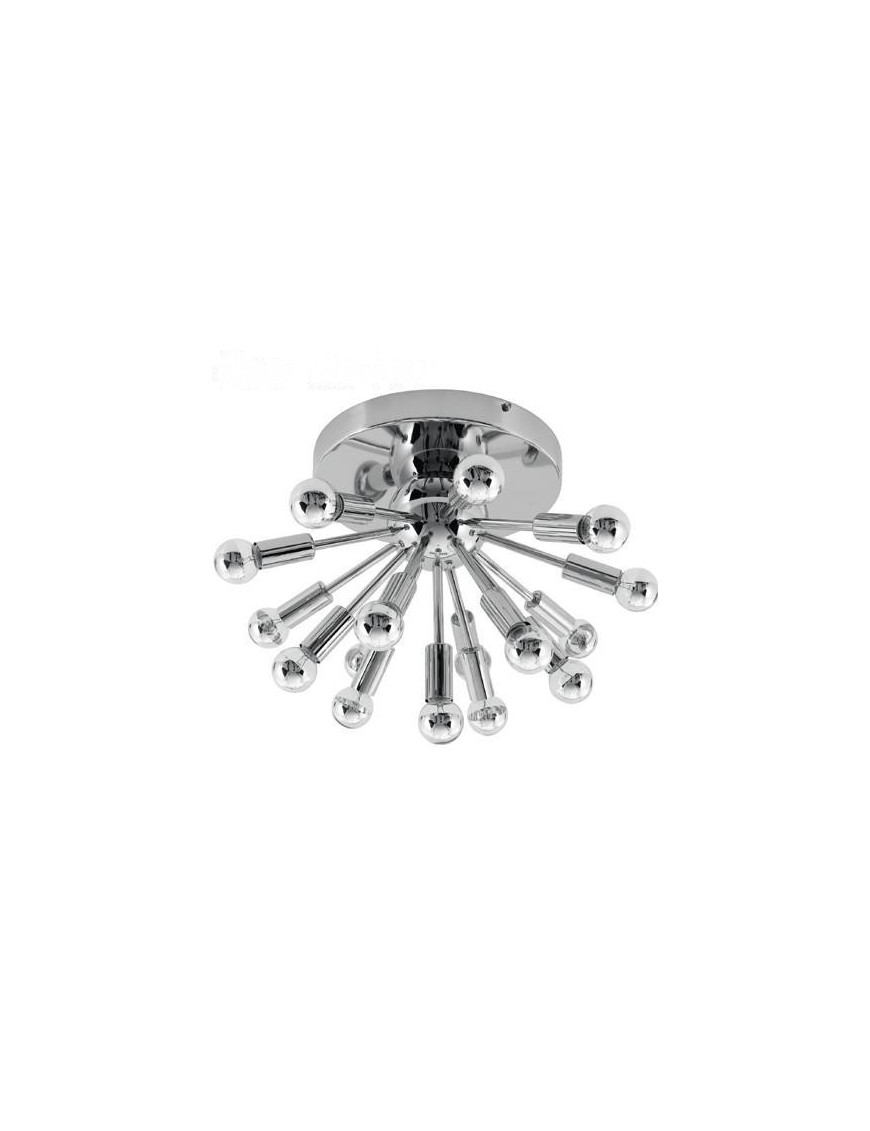 Sputnik ceiling lamp chrome color front view