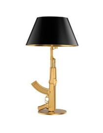 Gun table lamp Flos gold or black color front view