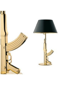 Gun table lamp Flos gold or black color with detail