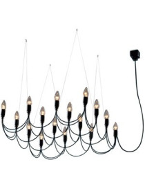 Lightness chandelier pendant lamp black color front view