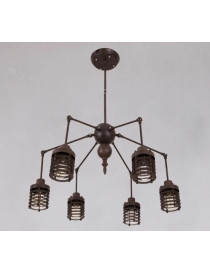 Industrial Vintage Spider chandelier pendant lamp Artek black color front view