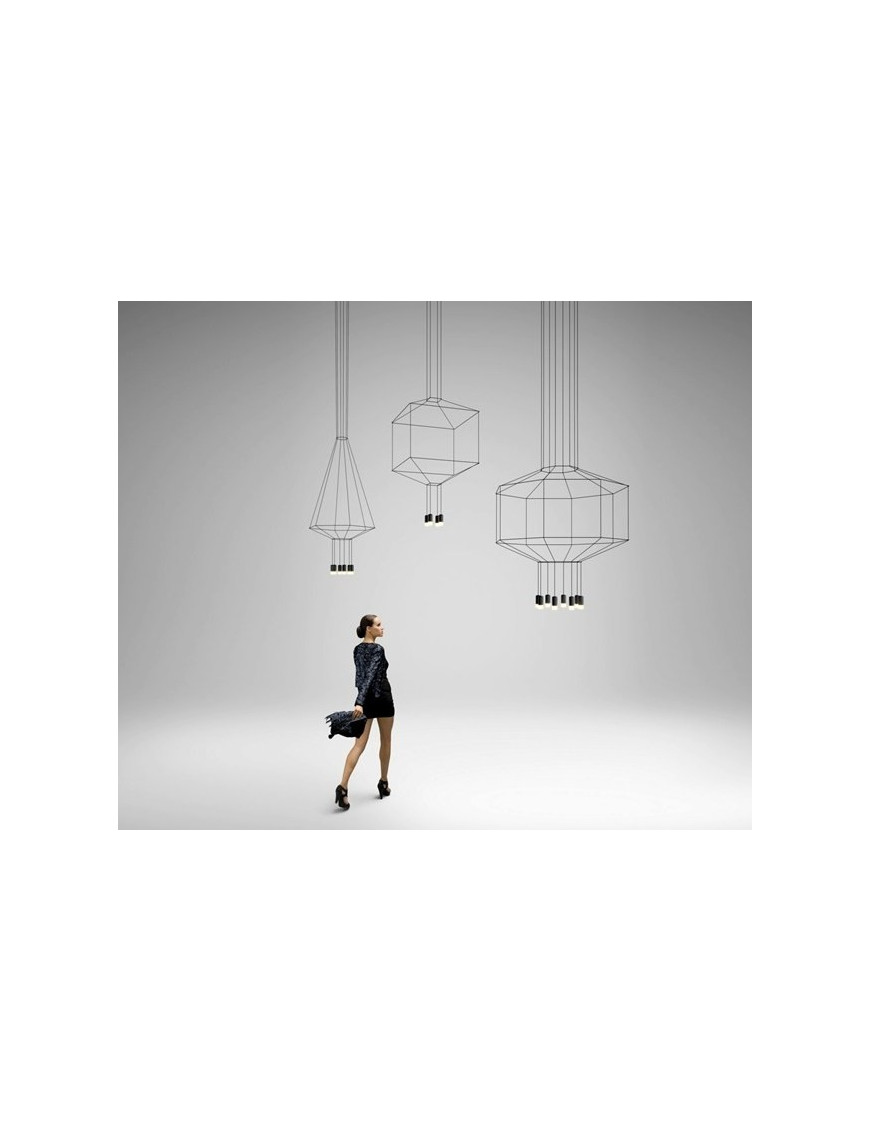 Wireflow LED pendant lamp Vibia black color front view